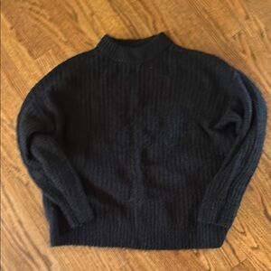Old Navy Black Cowl Neck Sweater with Ribbed Texture